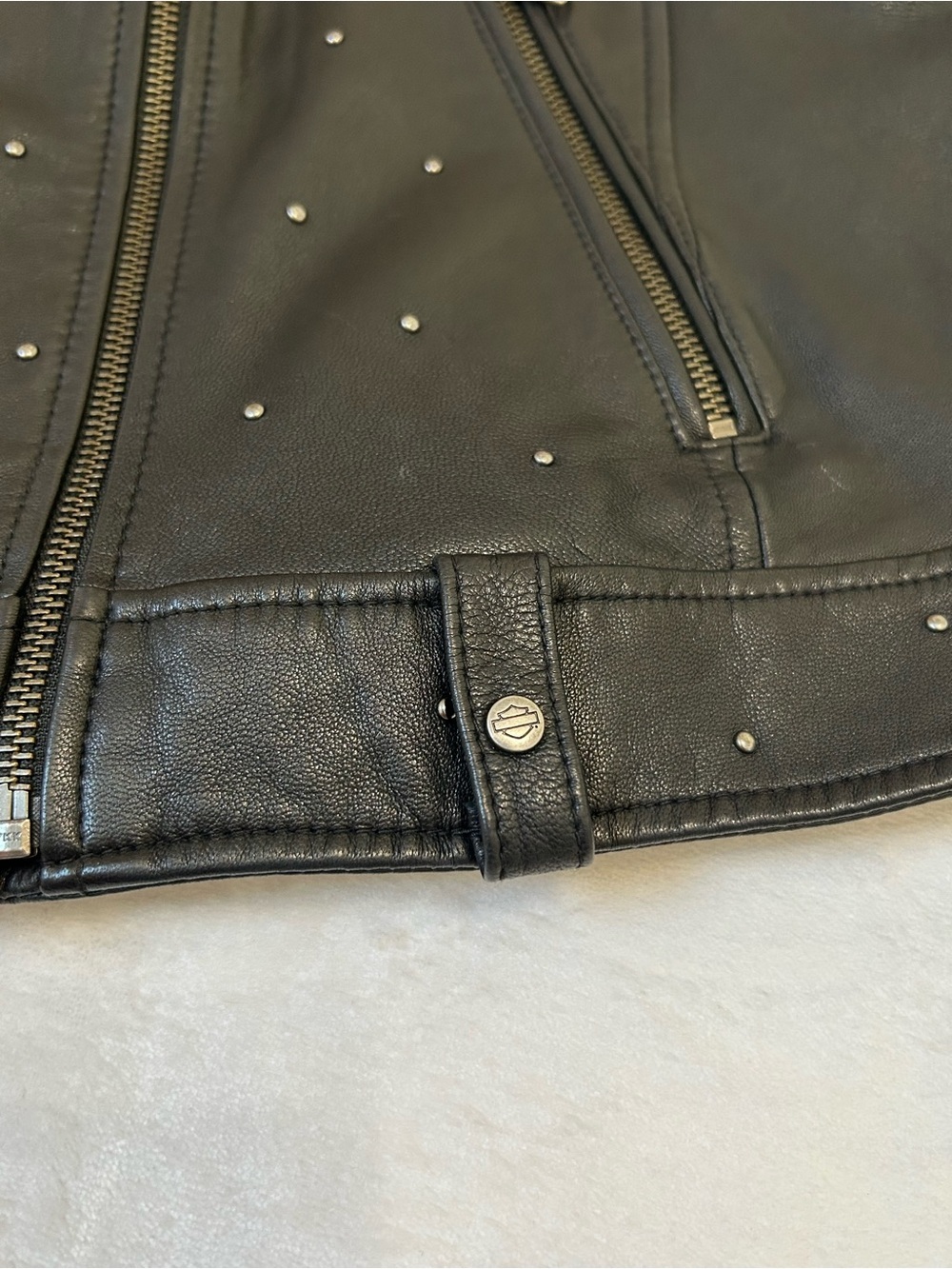 Harley-Davidson Studded Lambskin Leather Jacket Size Large - Picture 5 of 14